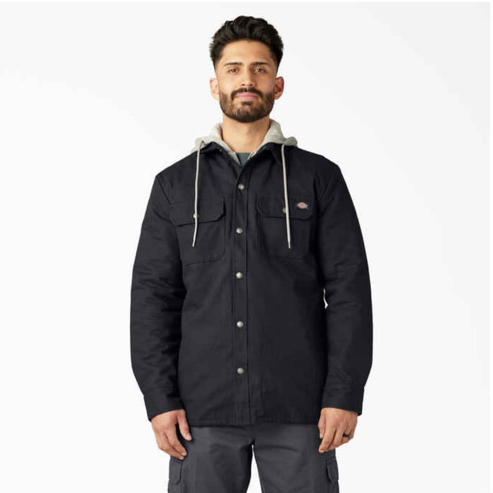 Black Canvas Dickies Men’s Jacket with Gray Hood